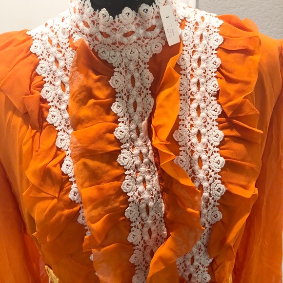 ❌Sold❌ Adorable Tangerine Prairie Vintage Dress - Picture 5 of 9